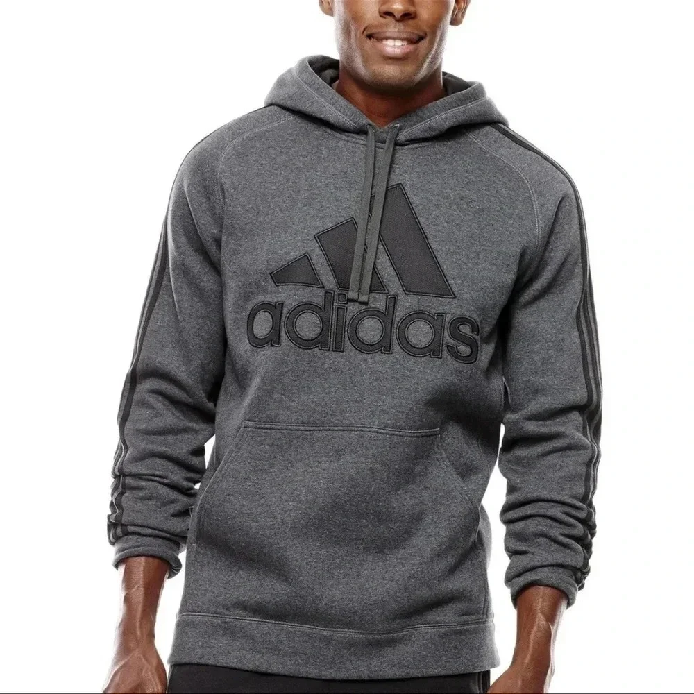 ADIDAS‎ grey and black hoodie Size: medium